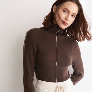 NWOT J.ING Manolo Saddle Brown Premium Wool Sweater | S/M